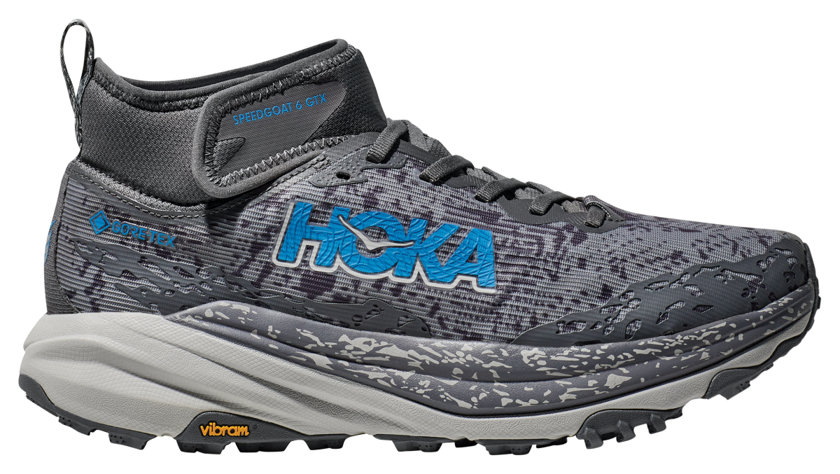 Hoka Speedgoat 6 Mid GTX Trail Running Shoes for Men - Satellite Gray/Stardust - 10.5M