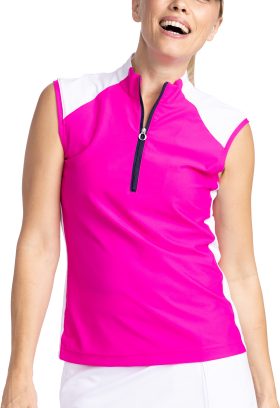 KINONA Womens Cap To Toe Sleeveless Golf Top - Pink, Size: Small