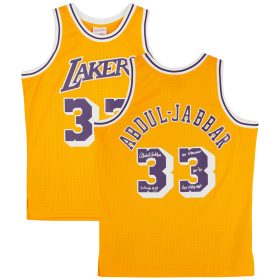 Kareem Abdul-Jabbar Los Angeles Lakers Autographed Mitchell & Ness 1984-85 Gold Swingman Jersey with Multiple Inscriptions - Limited Edition of 12