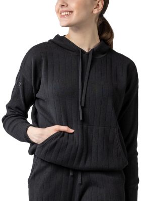 Levelwear Womens Dream Sweater Knit Golf Hoodie - BLACK - L