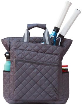 Maggie Mather Quilted Tennis Racquet Backpack (Pewter)