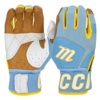 Marucci Blacksmith Youth Batting Gloves - 2025 Model in Columbia Blue/Yellow Size Large