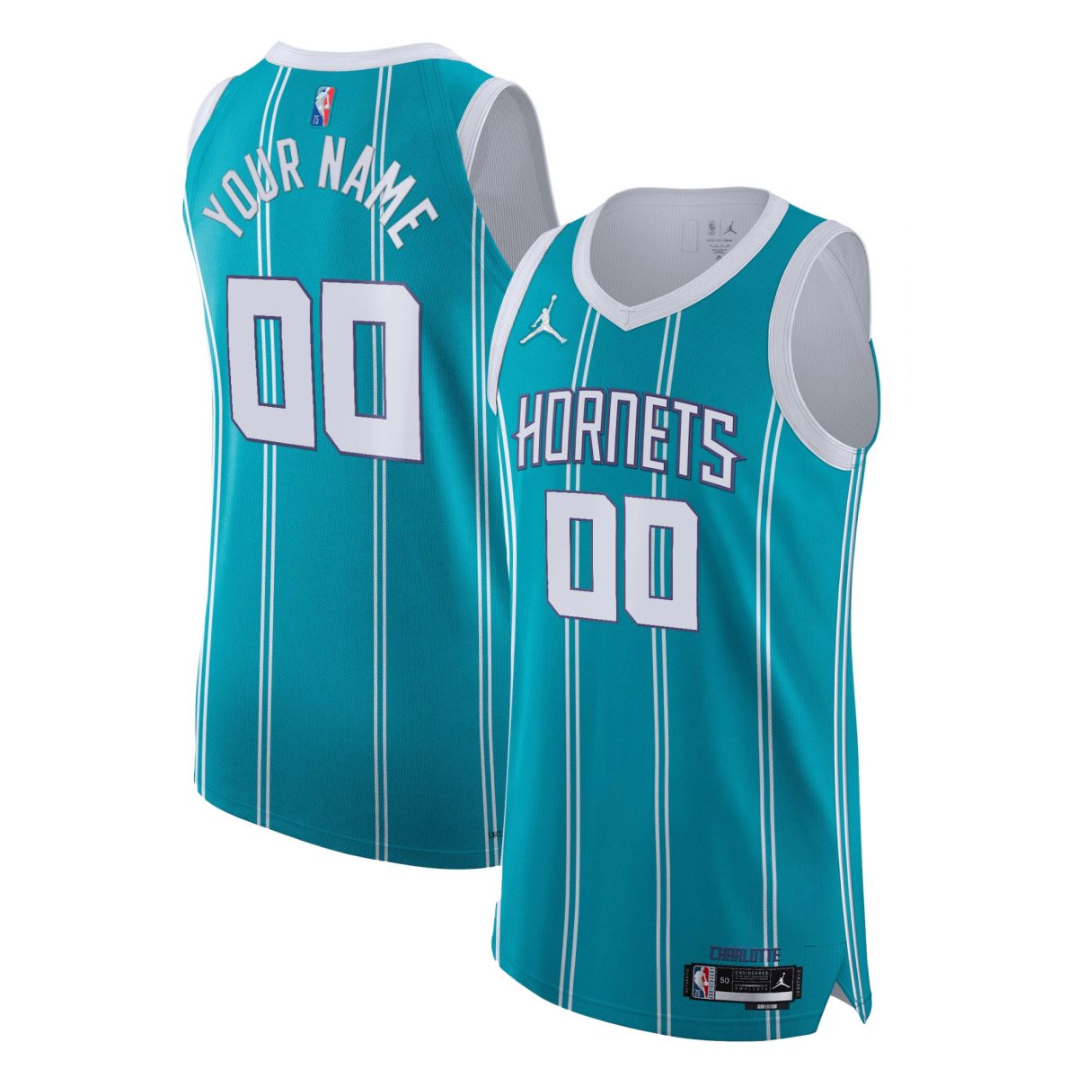 Men's Nike Teal Charlotte Hornets 2021/22 Diamond Swingman Authentic Custom Jersey - Icon Edition