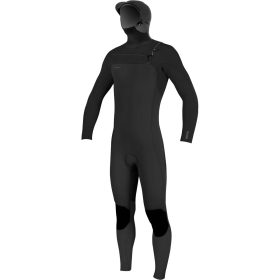 O'Neill Hyperfreak 4/3+mm Hooded Chest-Zip Full Wetsuit - Men's Black/Black, XLT