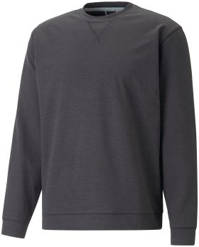 PUMA CLOUDPSUN Heather Crewneck Men's Golf Sweater - Black, Size: Small