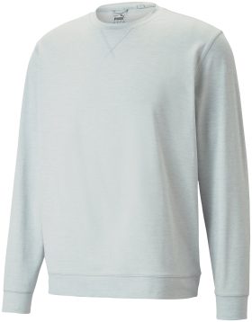 PUMA CLOUDPSUN Heather Crewneck Men's Golf Sweater - Grey, Size: Small