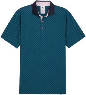 PUMA X AP MATTR Checkered Men's Golf Polo - Arnold Palmer Collection - Green, Size: Small