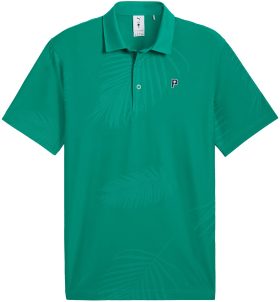 PUMA x PTC Jacquard Men's Golf Polo - Green, Size: Small