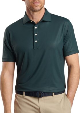 Peter Millar Beelman Performance Jersey Men's Golf Polo - Green, Size: Medium