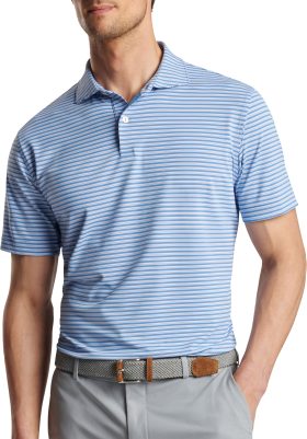 Peter Millar Bowen Performance Jersey Men's Golf Polo - Blue, Size: Small