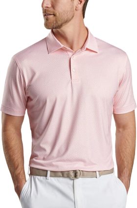 Peter Millar Circle Geo Performance Jersey Men's Golf Polo - Pink, Size: Medium