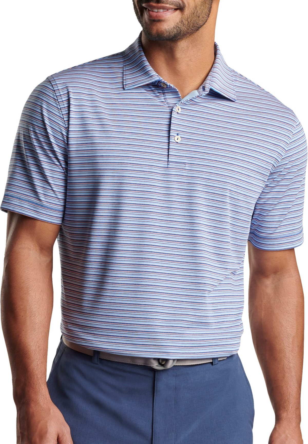 Peter Millar Fairmont Performance Jersey Men's Golf Polo - Blue, Size: Medium