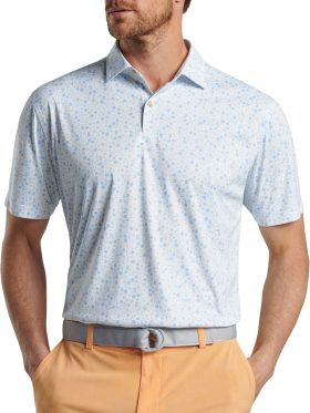 Peter Millar Featherweight Performance Caipirinha Party Men's Golf Polo - White, Size: Large