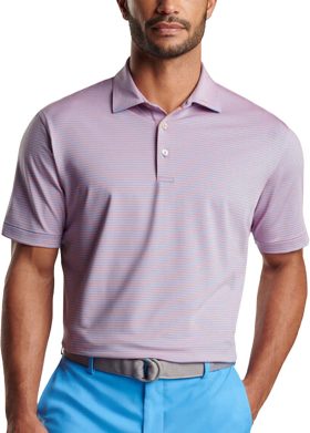 Peter Millar Hales Performance Jersey Men's Golf Polo Shirt 2024 - Blue, Size: Large