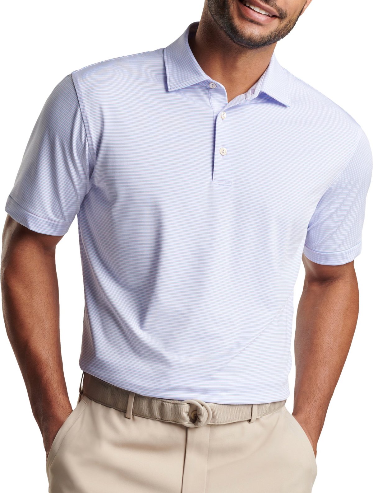 Peter Millar Hanover Performance Jersey Men's Golf Polo - Petal Purple, Size: Medium