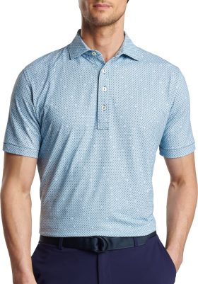 Peter Millar Mosaic Performance Jersey Men's Golf Polo - Green, Size: Small