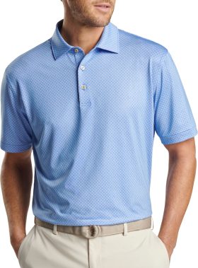 Peter Millar North Flight Performance Jersey Men's Golf Polo - Blue, Size: Small