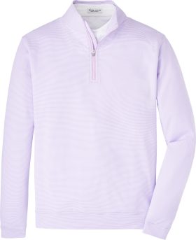 Peter Millar Perth Sugar Stripe Performance Quarter-Zip Men's Golf Pullover 2024 - Petal Purple - Petal Purple, Size: Medium