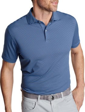 Peter Millar Sawyer Performance Jersey Men's Golf Polo Shirt - Blue, Size: Small