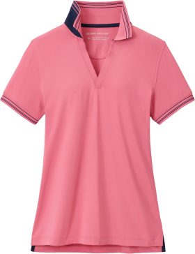 Peter Millar Womens Betty Drop V Golf Polo Shirt - Pink, Size: X-Small