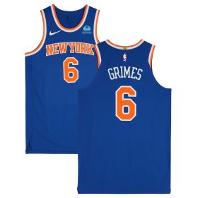 Quentin Grimes New York Knicks Game-Used #6 Blue Jersey vs. New Orleans Pelicans on October 28, 2023