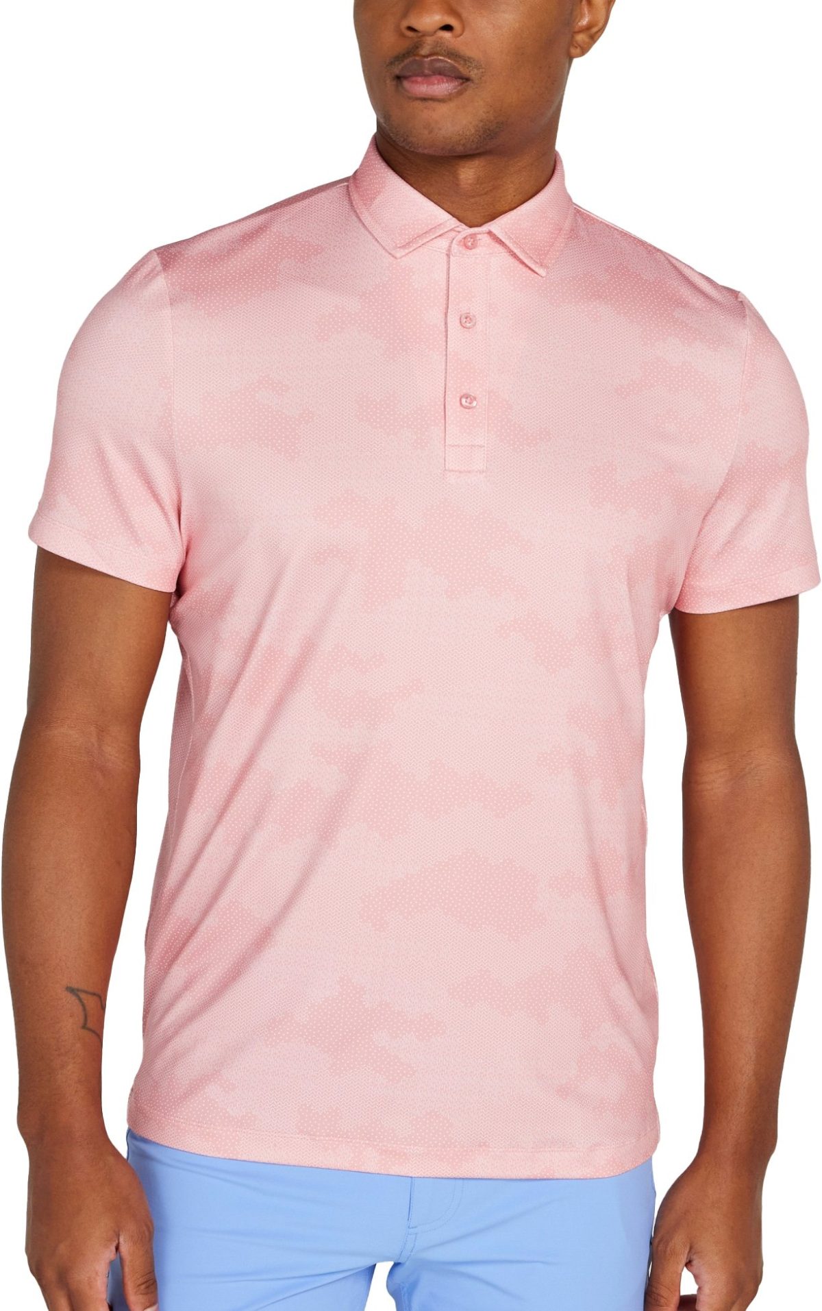 REDVANLY Arundel Men's Golf Polo - Pink, Size: Large