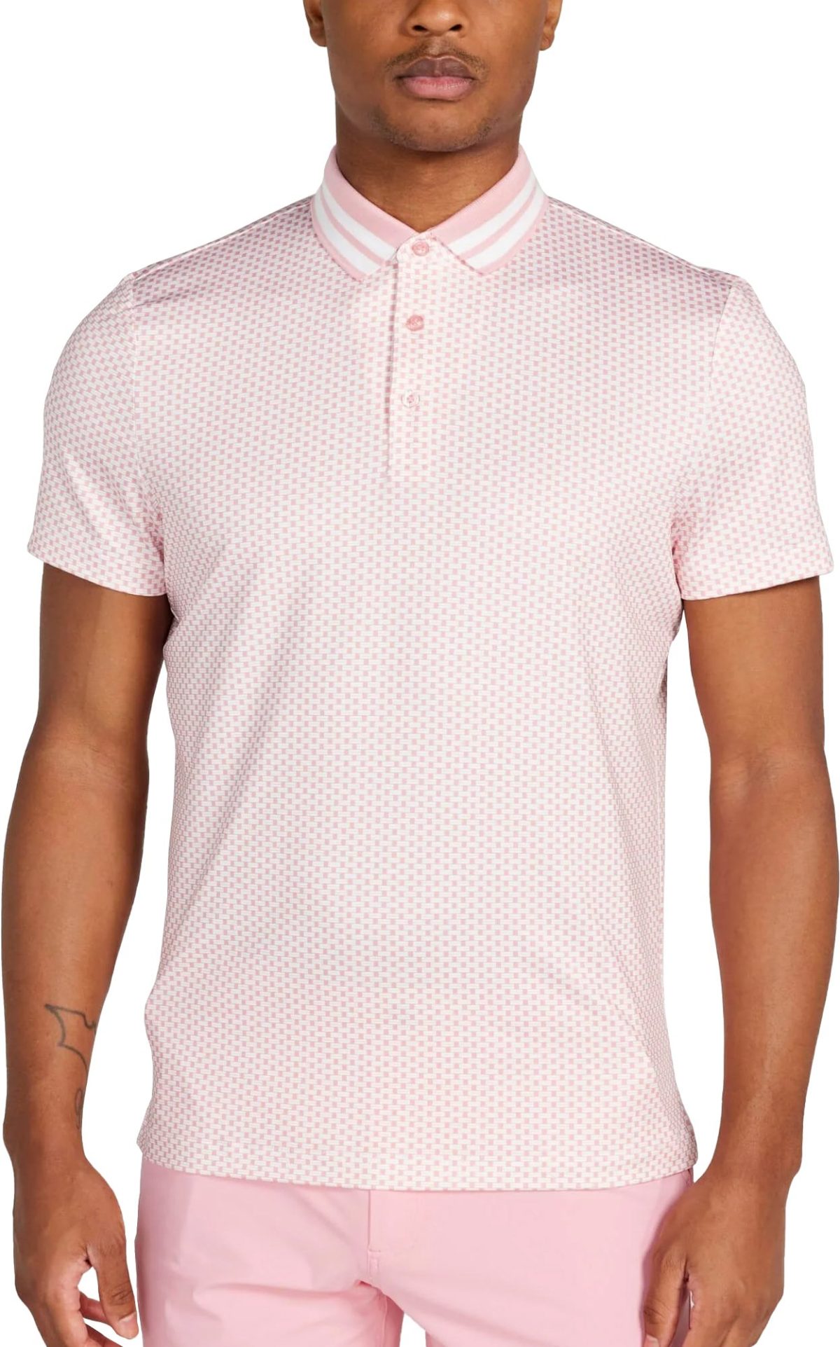 REDVANLY Tucker Men's Golf Polo - Pink, Size: Small