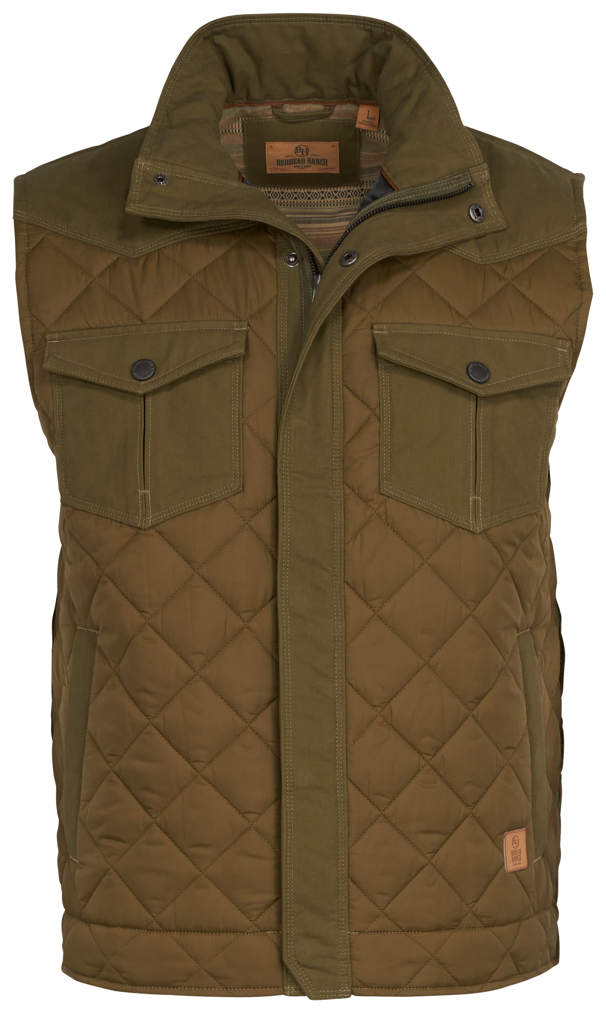 RedHead Ranch Wilsons Creek Quilted Vest for Men - Dark Olive - M