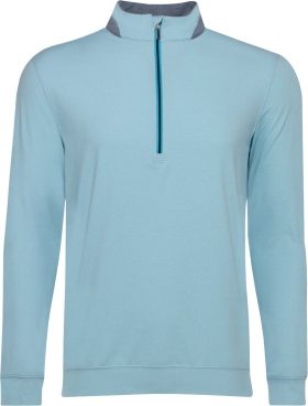 Straight Down Cimarron Quarter Zip Men's Golf Pullover - Blue, Size: Small