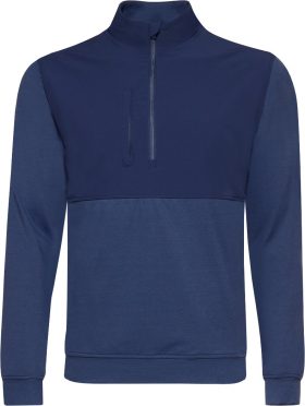 Straight Down Harding Hybrid Quarter Zip Men's Golf Pullover - Blue, Size: Small