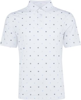 Straight Down Jackpot Men's Golf Polo - White, Size: X-Large