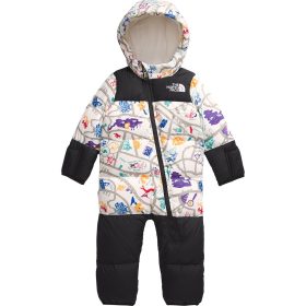 The North Face 1996 Retro Nuptse One-Piece - Infants' White Dune Woodcut Trail Map Print, 12M