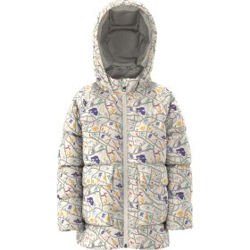 The North Face North Down Fleece-Lined Parka - Toddlers' White Dune Woodcut Trail Map Print, 3T