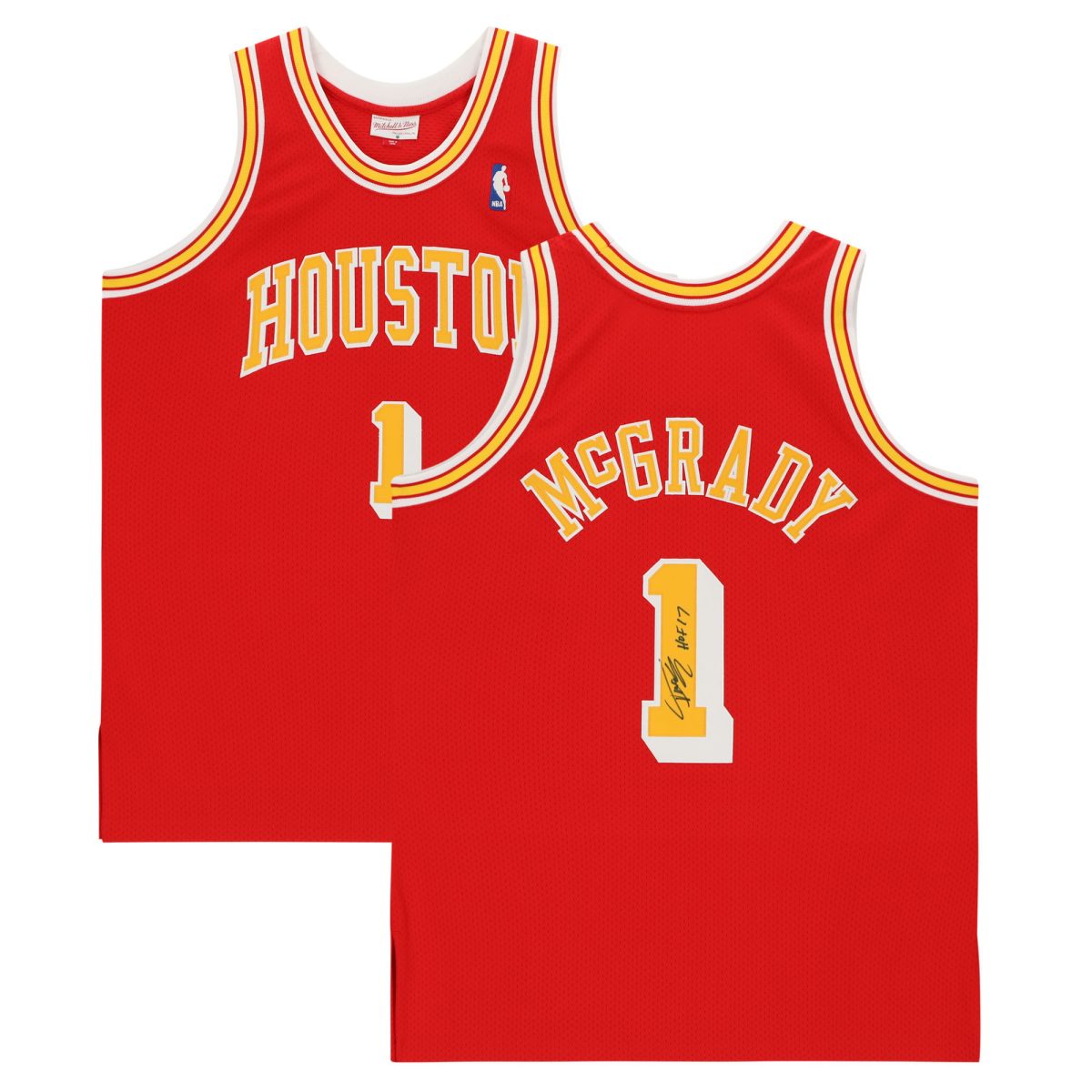 Tracy McGrady Houston Rockets Autographed Red Mitchell & Ness Authentic Jersey with "HOF 17" Inscription