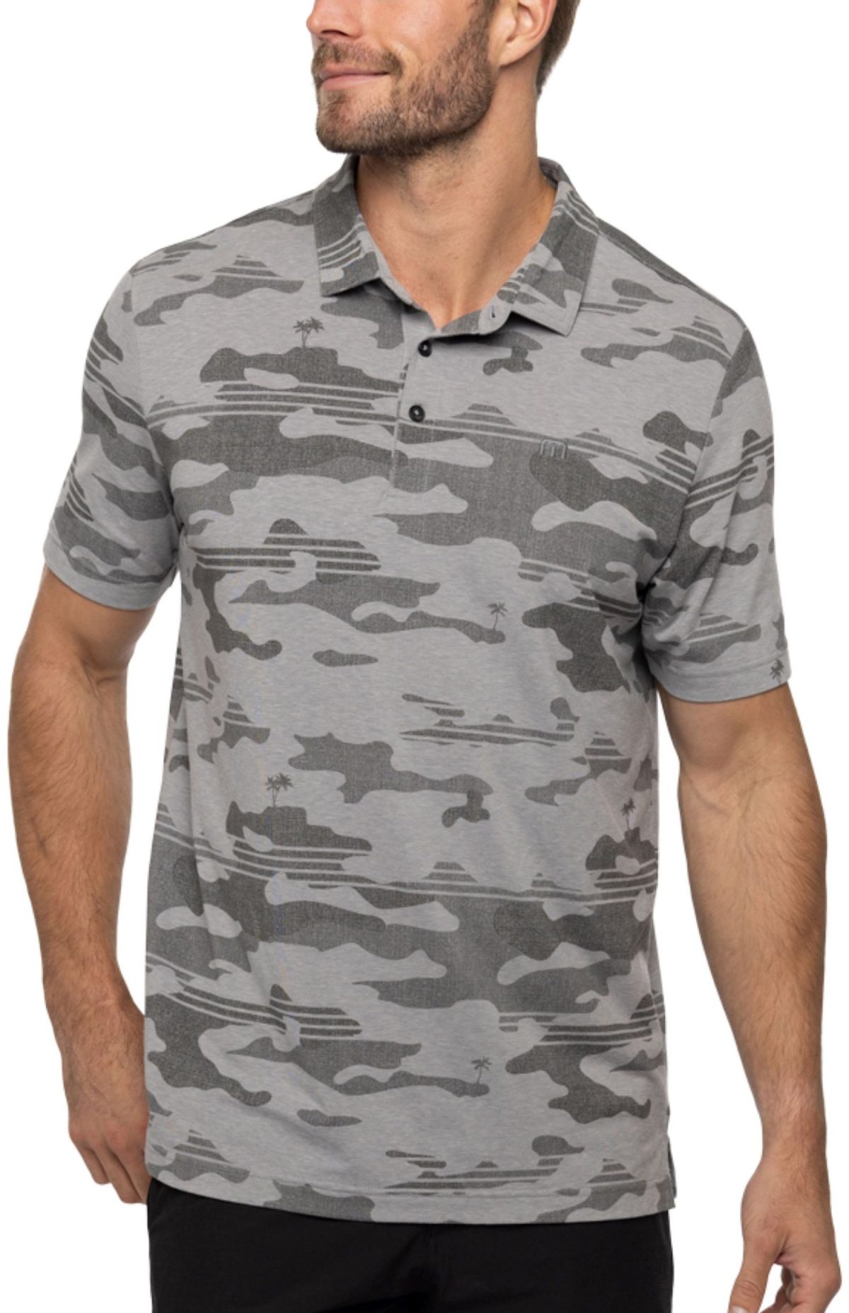 TravisMathew Beachside Stealth Men's Golf Polo - Grey, Size: XXL