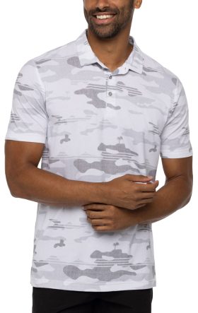 TravisMathew Beachside Stealth Men's Golf Polo No Logo - White, Size: Small