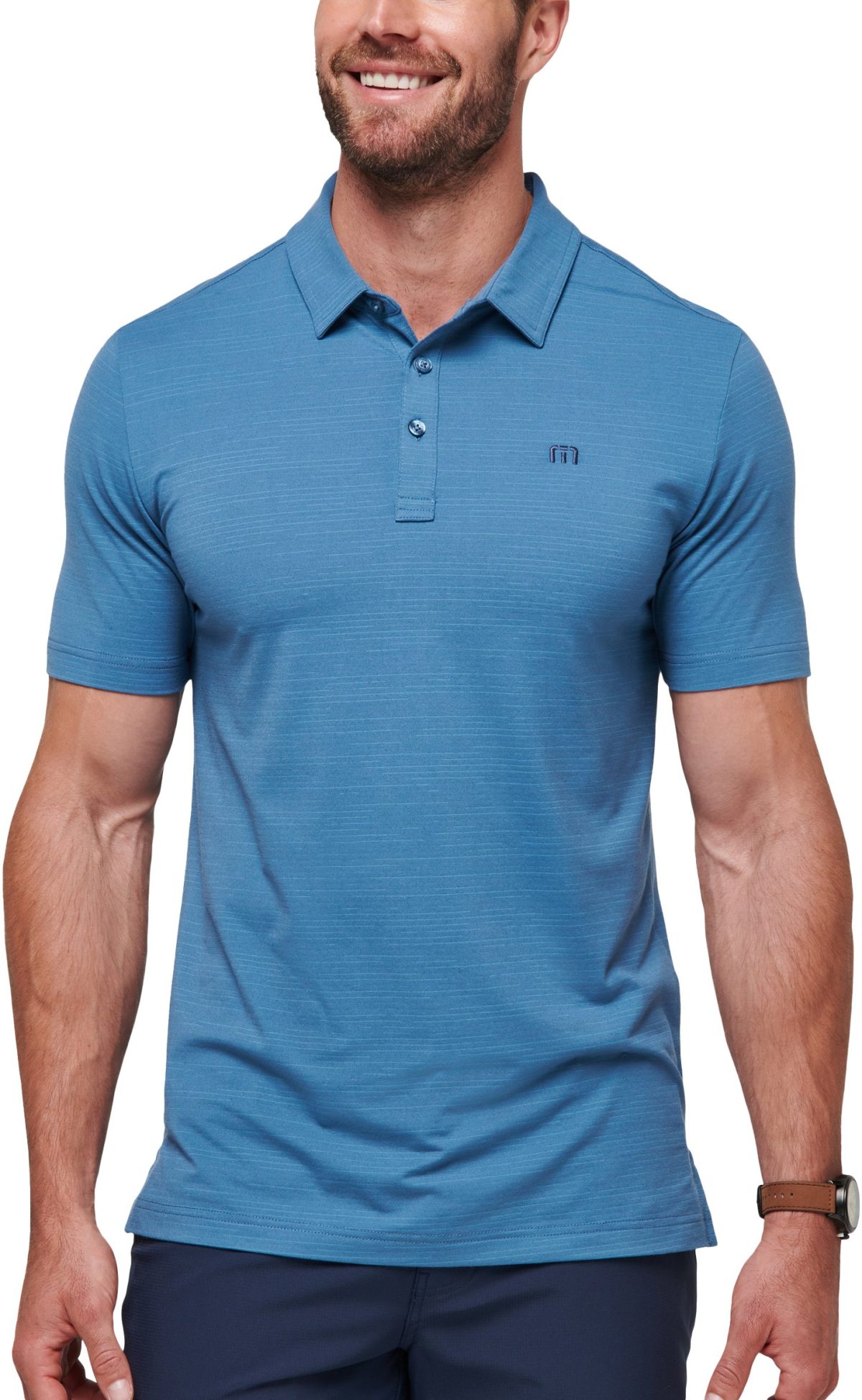 TravisMathew The Heater Men's Golf Polo Shirt - Blue, Size: X-Large