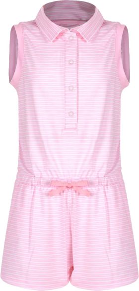 Turtles & Tees Junior Girls Nellie Knit Golf Romper - Pink, Size: Large (10/12)