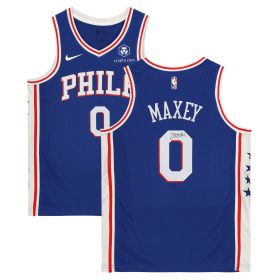 Tyrese Maxey Navy Philadelphia 76ers Autographed Nike 2022 Mixtape Swingman Jersey