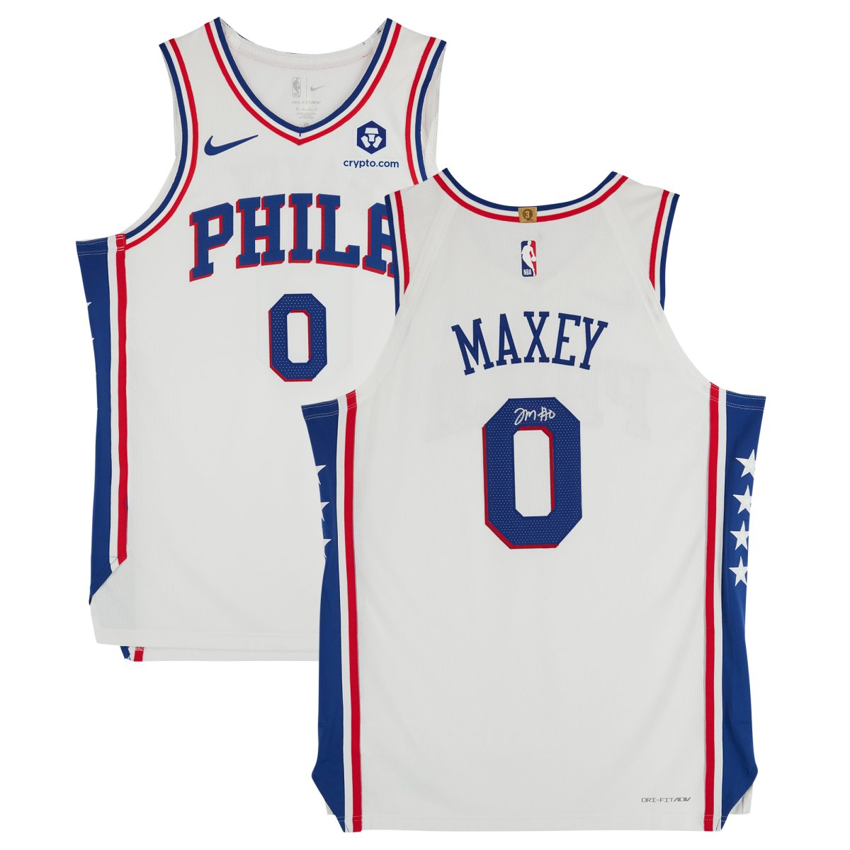 Tyrese Maxey Philadelphia 76ers Autographed White Nike Association Edition Authentic Jersey