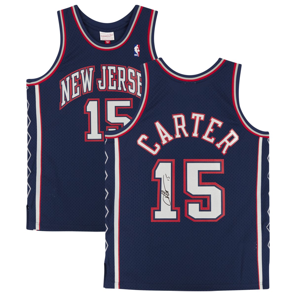 Vince Carter Navy New Jersey Nets Autographed Mitchell & Ness 2006-07 Replica Jersey