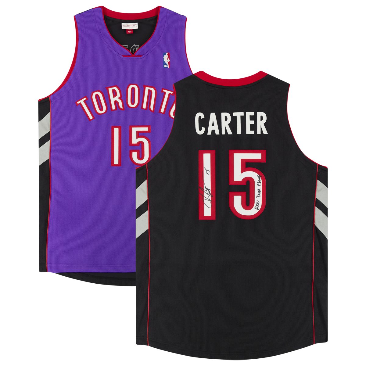 Vince Carter Purple Toronto Raptors Autographed Mitchell & Ness 1999-00 Authentic Jersey with "2000 Dunk Champ" Inscription