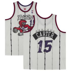 Vince Carter Toronto Raptors Autographed White 1998 Mitchell & Ness Swingman Jersey