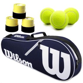 Wilson Advantage II Tennis Bag (Navy) + 3 Yellow Overgrips + 3 Tennis Balls