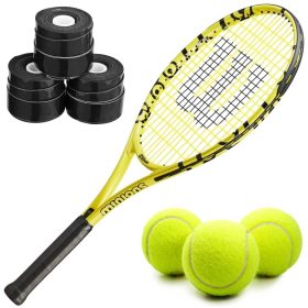 Wilson Minions Kids' Racquet + 3 Black Overgrips +3 Tennis Balls