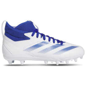 adidas Boys adidas Adizero Impact .2 Mid Jr - Boys' Grade School Football Shoes White/Team Royal Blue/White Size 5.5