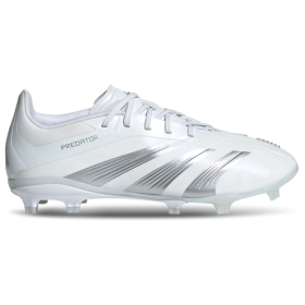 adidas Boys adidas Predator 24 Elite Firm Ground - Boys' Grade School Soccer Shoes White/Silver Metallic/White Size 5.5