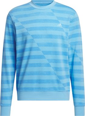 adidas Ultimate365 Printed Crewneck Men's Golf Sweatshirt - Blue, Size: Small