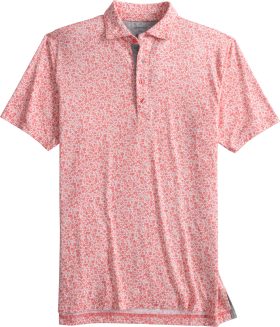 johnnie-O Pederson Printed Linxter Cotton Blend Performance Men's Golf Polo - Pink, Size: Medium