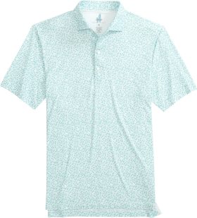 johnnie-O Scuttle Printed Featherweight Performance Men's Golf Polo - Green, Size: Small